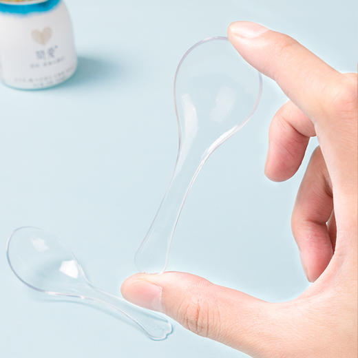 喇叭花透明一次性塑料勺子布丁勺酸奶勺冰淇淋勺雪糕勺甜品勺铲子勺100支 商品图1