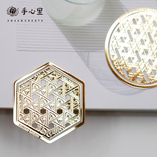 手心里书签东方之美竹织镀金艺术中国风定制圣诞新年礼物礼品文创 商品图3