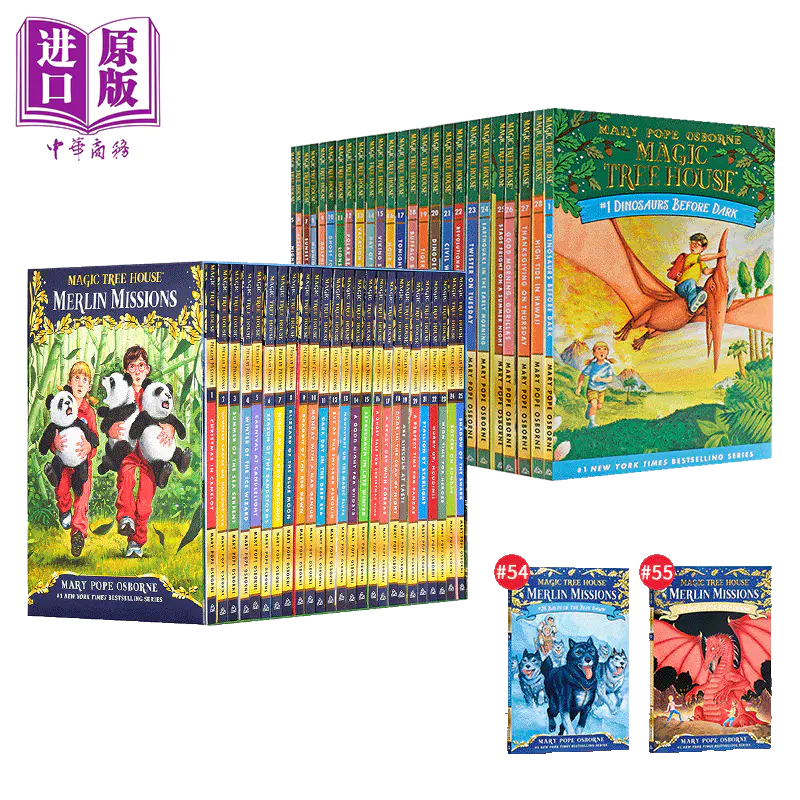 中商原版】【赠资源】神奇树屋55册全套平装英文原版Magic Tree House 1