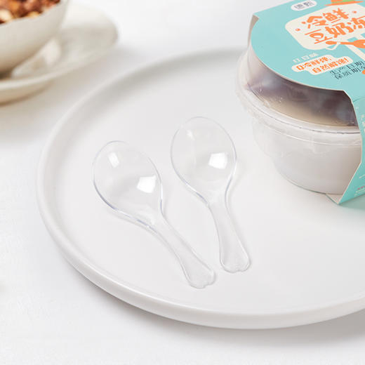 喇叭花透明一次性塑料勺子布丁勺酸奶勺冰淇淋勺雪糕勺甜品勺铲子勺100支 商品图8