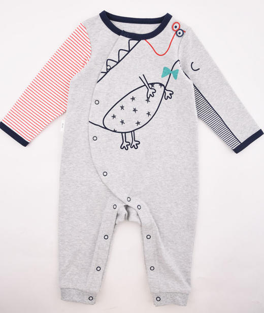 棉果果春秋季男童偏襟连体衣连身衣哈衣M112720220119 商品图2