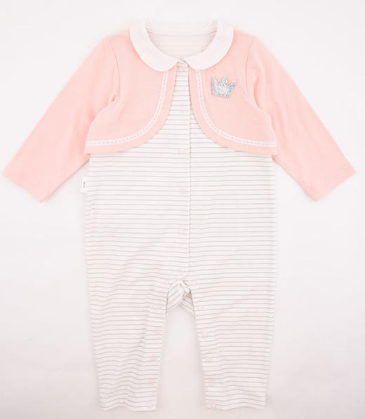 棉果果春秋季女童假两件对开连体衣连身衣哈衣连身衣哈衣M122722220144 商品图1