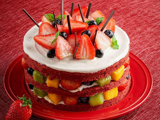 <社群VIP> 甜美·草莓红丝绒蛋糕 商品图0