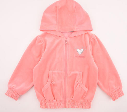 棉果果春秋季女童天鹅绒长袖外套M122100220137 商品图1