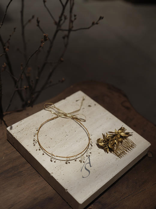 法国高定工坊 JASMINE 金色/银色珍珠头箍 商品图8