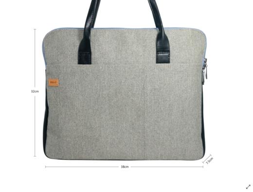 【买麻鞋，雅路人】防脚臭，雅路人男女通用公文包商务休闲手提文件包电脑包 棉麻环保布料 商品图3