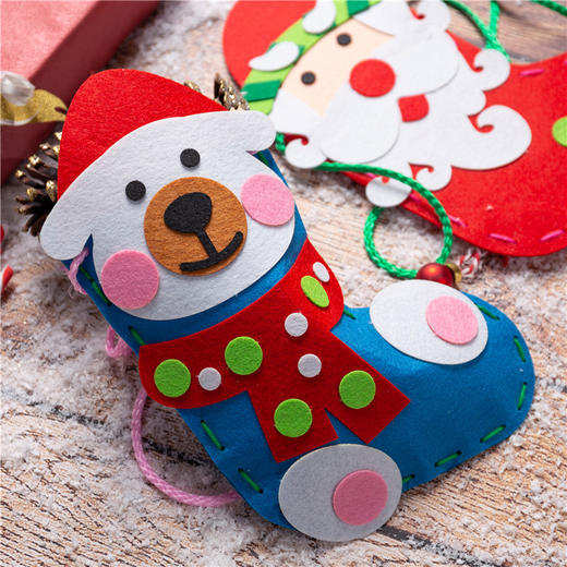 不织布圣诞节袜子小背包系列幼儿园小礼物儿童手工diy装饰圣诞树 商品图2