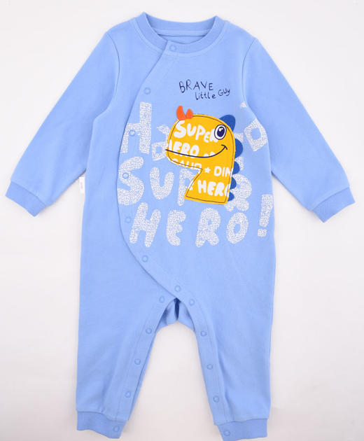 棉果果春秋季男童氨棉棉毛偏襟连体衣M112720220118 商品图2