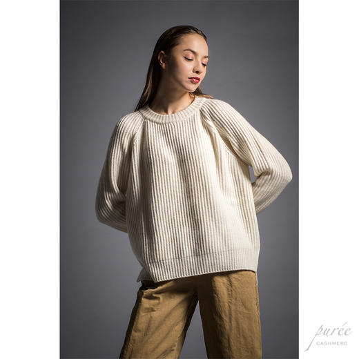 #1988 The Fishermen Set 重磅粗织毛衣套装(毛衣+小围巾) 奶白 商品图2