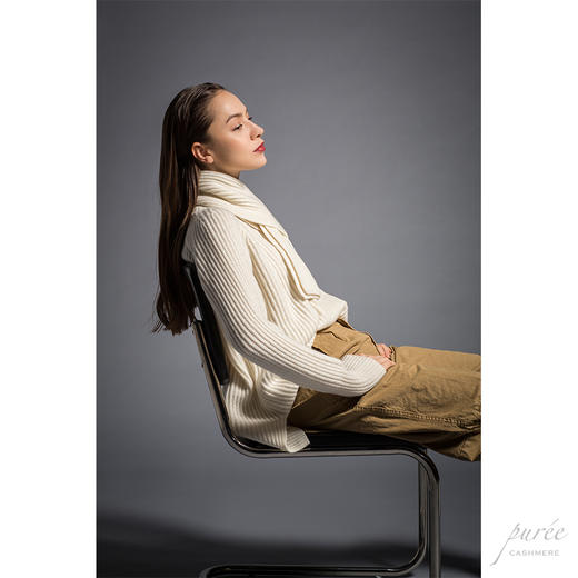 #1988 The Fishermen Set 重磅粗织毛衣套装(毛衣+小围巾) 奶白 商品图7