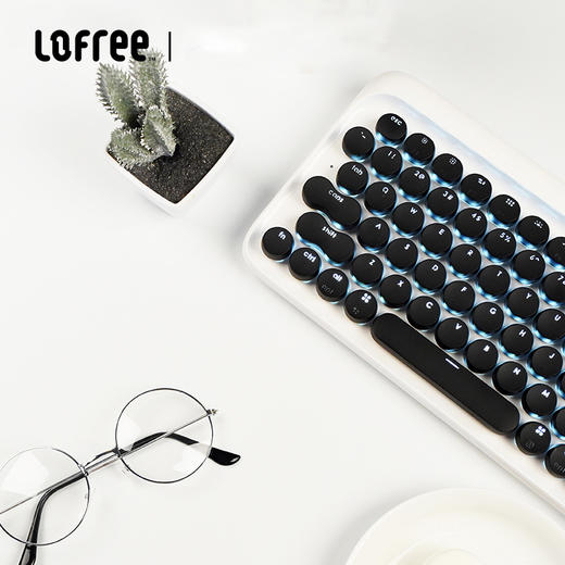 洛斐 无线蓝牙青轴机械键盘 白色 商品图2