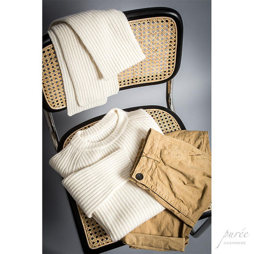 #1988 The Fishermen Set 重磅粗织毛衣套装(毛衣+小围巾) 奶白 商品图9