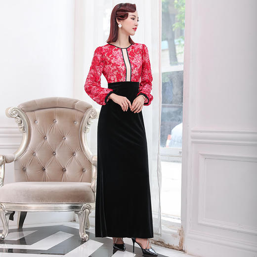 DLQ-L6366秋冬新款小礼服宴会年会长款连衣裙 商品图2