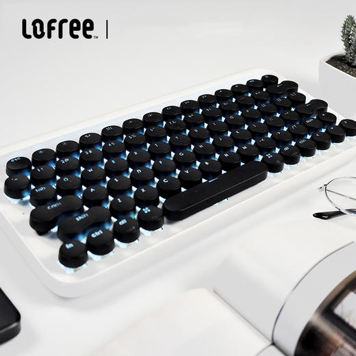 洛斐 无线蓝牙青轴机械键盘 白色 商品图4