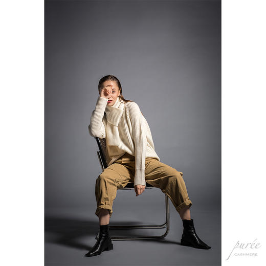 #1988 The Fishermen Set 重磅粗织毛衣套装(毛衣+小围巾) 奶白 商品图6