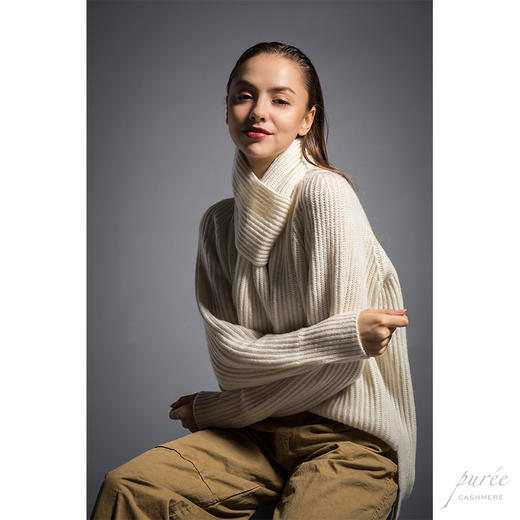 #1988 The Fishermen Set 重磅粗织毛衣套装(毛衣+小围巾) 奶白 商品图8