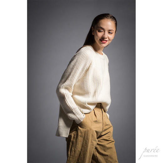 #1988 The Fishermen Set 重磅粗织毛衣套装(毛衣+小围巾) 奶白 商品图1