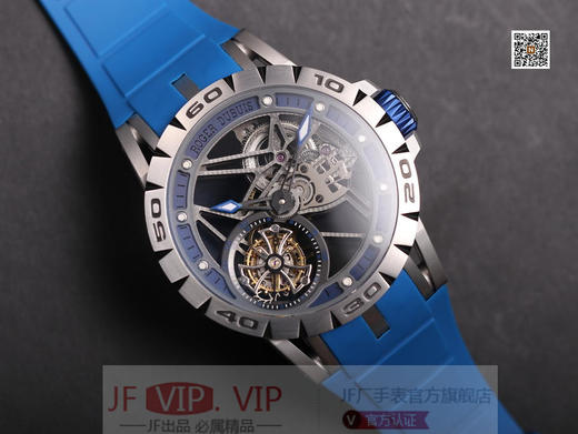 JB罗jie杜彼Excalibur Spidr（王者系列）RDDBEX0479。真陀飞轮手动上链机芯， 同步原装45mm*13mm的钛合金表壳，机芯11点和4点位置没有多余齿轮 商品图1