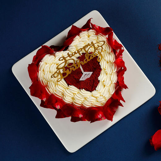 【红丝绒甜心】心型 玫瑰鲜花 表白蛋糕 商品图1