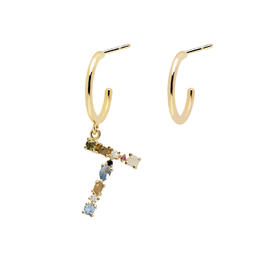 北京仓｜PD Paola-Letter-字母 T 耳环（不对称）  [西班牙设计师]