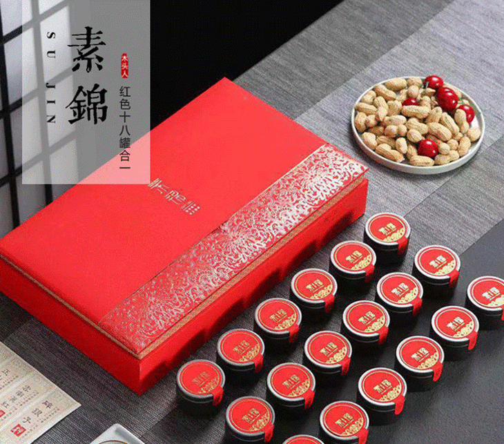 素锦18罐红色一套45元一件16套一件720元