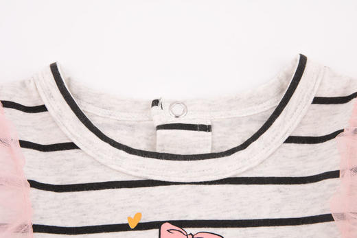 棉果果春秋季女童纯棉网纱条纹连衣裙M122700420140 商品图7