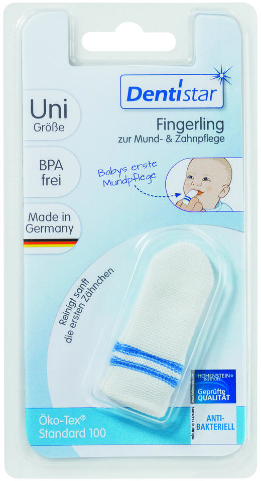 *Dentistar护齿之星指套牙刷 宝宝婴儿口腔清洁器 舌苔奶垢纱布【德国进口】 商品图1