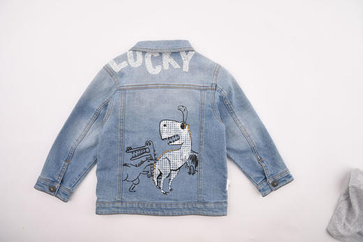 棉果果春秋季男童牛仔对开外套帽子可拆卸 M112100220116 商品图4