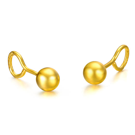 中国珠宝圆圆满满经典圆珠足金黄金耳钉金重约11es1801f08