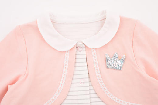 棉果果春秋季女童假两件对开连体衣连身衣哈衣连身衣哈衣M122722220144 商品图3