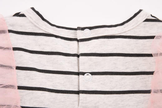 棉果果春秋季女童纯棉网纱条纹连衣裙M122700420140 商品图8