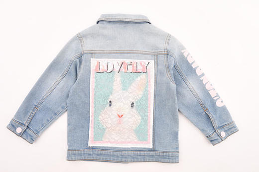 棉果果春秋季女童牛仔外套帽子可拆卸M122100220065 商品图6