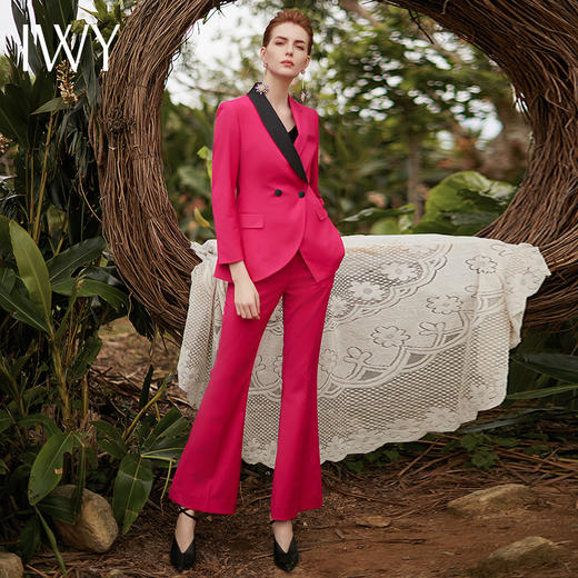 IWY/红色长袖西装微喇长裤套装CP9315 商品图1