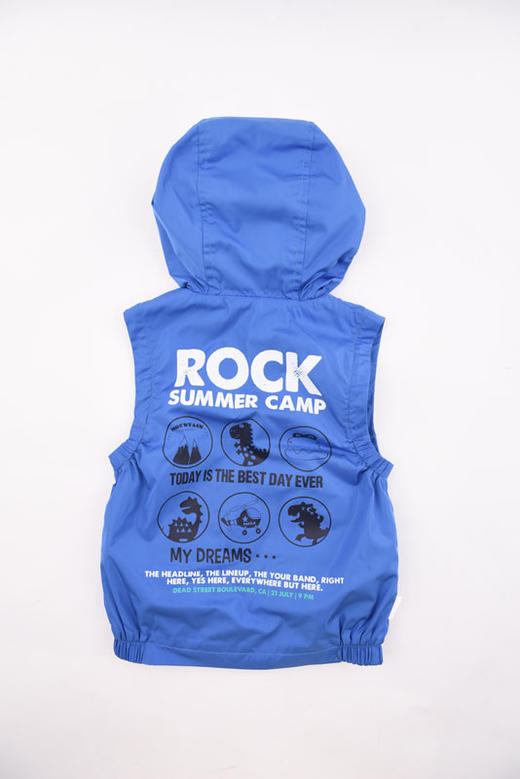 棉果果春秋季男童梭织连帽马夹上装M112171320110 商品图3