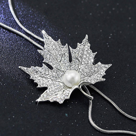 毛衣链长款项链日韩国时尚气质秋冬饰品复古简约yh039枫叶