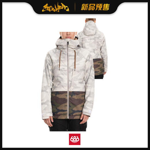 686 1920  WNS Athena Insulated Jacket White Camo Colorblock L 商品图0