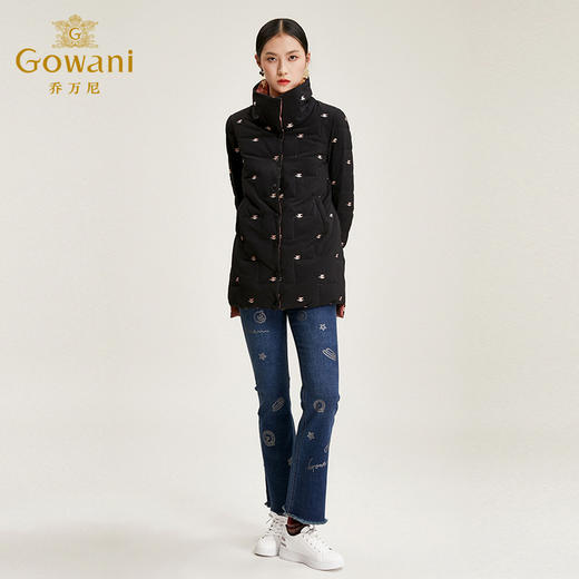 乔万尼冬季白鸭绒羽绒服中长款时尚休闲双面穿外套女EN4T870 商品图2