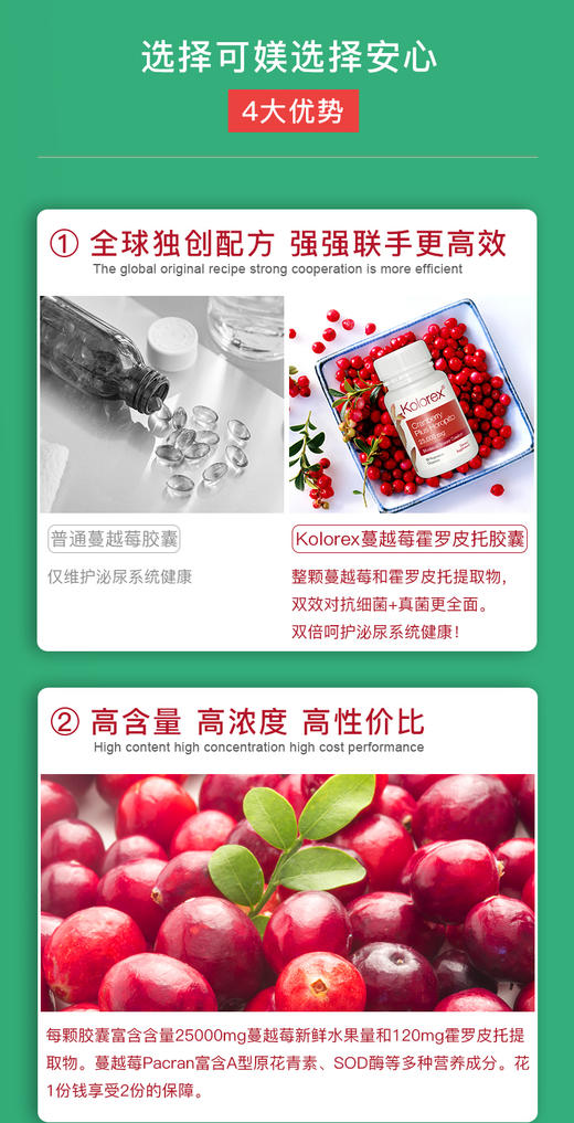 【授权商品】【香港直邮】新西兰kolorex霍罗皮托蔓越莓胶囊2500mgJPY带授权招加盟代理 商品图3