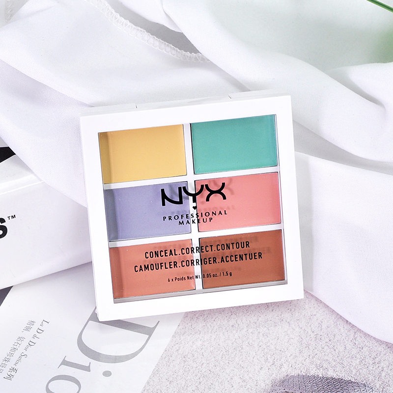 【全球名品 | 彩妆馆】NYX/nyx 6色修容遮瑕盘 膏体滋润不拔干 一盘搞定遮瑕、黑眼圈、高光和修容