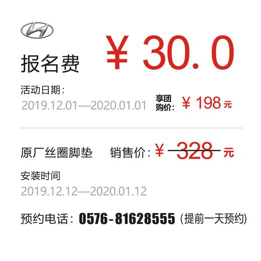 温岭泽行 原厂丝圈脚垫 报名费30元（免费安装）享团购价198 商品图3