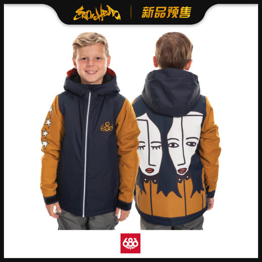 686 1920  boys Forest Insulated Jacket Navy Colorblock M 商品图0