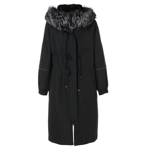 乔万尼派克服女冬款皮草外套狐狸毛领中长款可拆卸EN4N777 商品图4