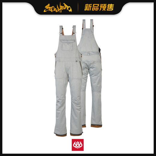 686 1920 WNS Black Magic Insulated Bib Stripe Texture M 商品图0