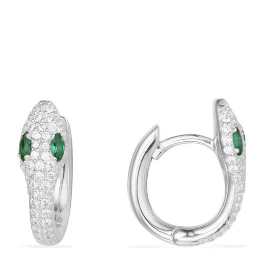 【品牌授权】APM MONACO 女士WONDERLAND系列银镶晶钻蛇形耳环 AE10184XKG 商品图0