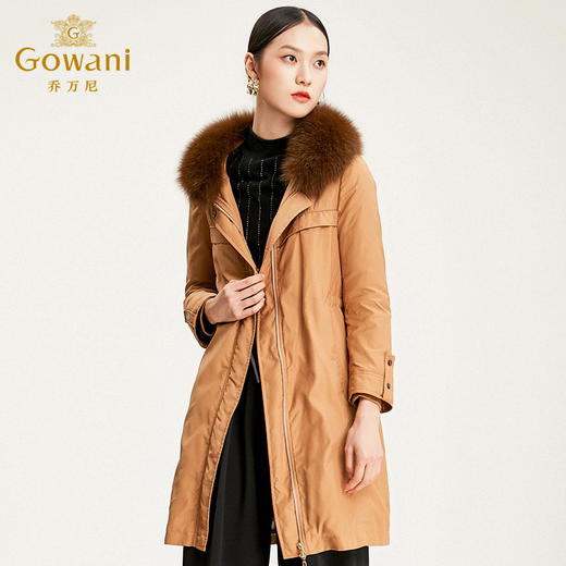 乔万尼羽绒服时尚白鸭绒冬季收腰显瘦外套中长款EN4T732 商品图0