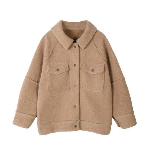 秋冬新款毛绒皮毛一体棉衣女宽松显瘦新款宽松毛绒夹克上衣 商品图4