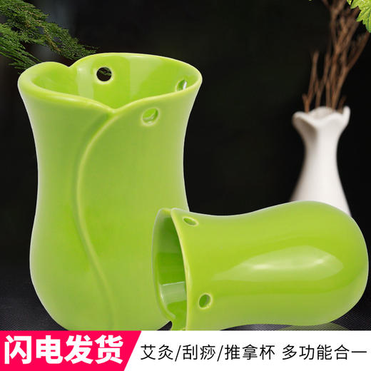 艾蓬轩艾灸刮痧推拿杯套盒 薄面刮痧 厚面推拿 一杯多用 包邮 商品图0