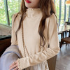 木耳边上衣女半高领洋气时尚打底衫女学生内搭长袖 商品缩略图1