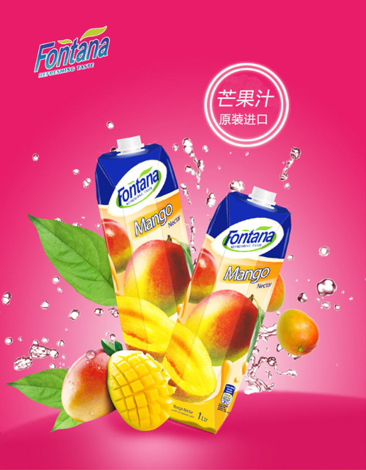 0#芬特乐牌芒果汁饮料 1l