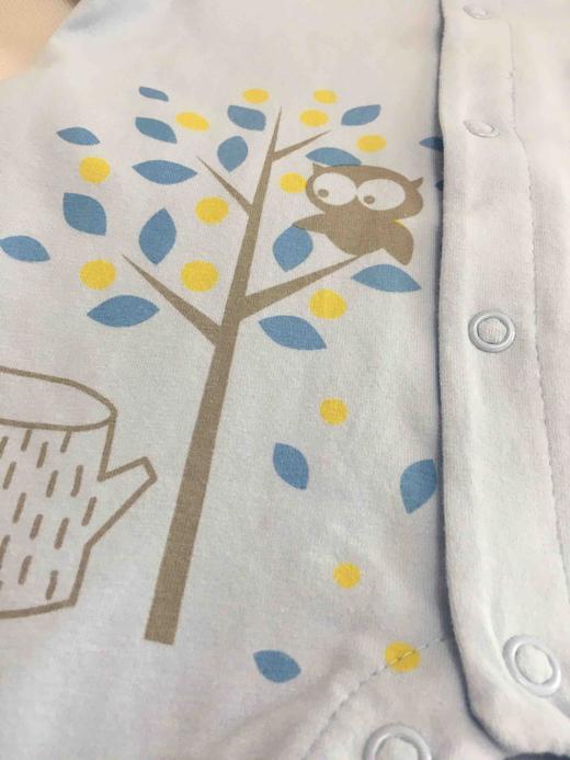 棉果果春秋季有机棉纱内衣对开连体衣M101722220039 商品图4